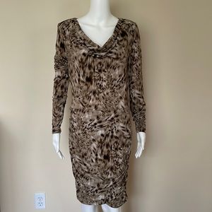 Michael Kors animal print midi dress. Sz Small. NWT.